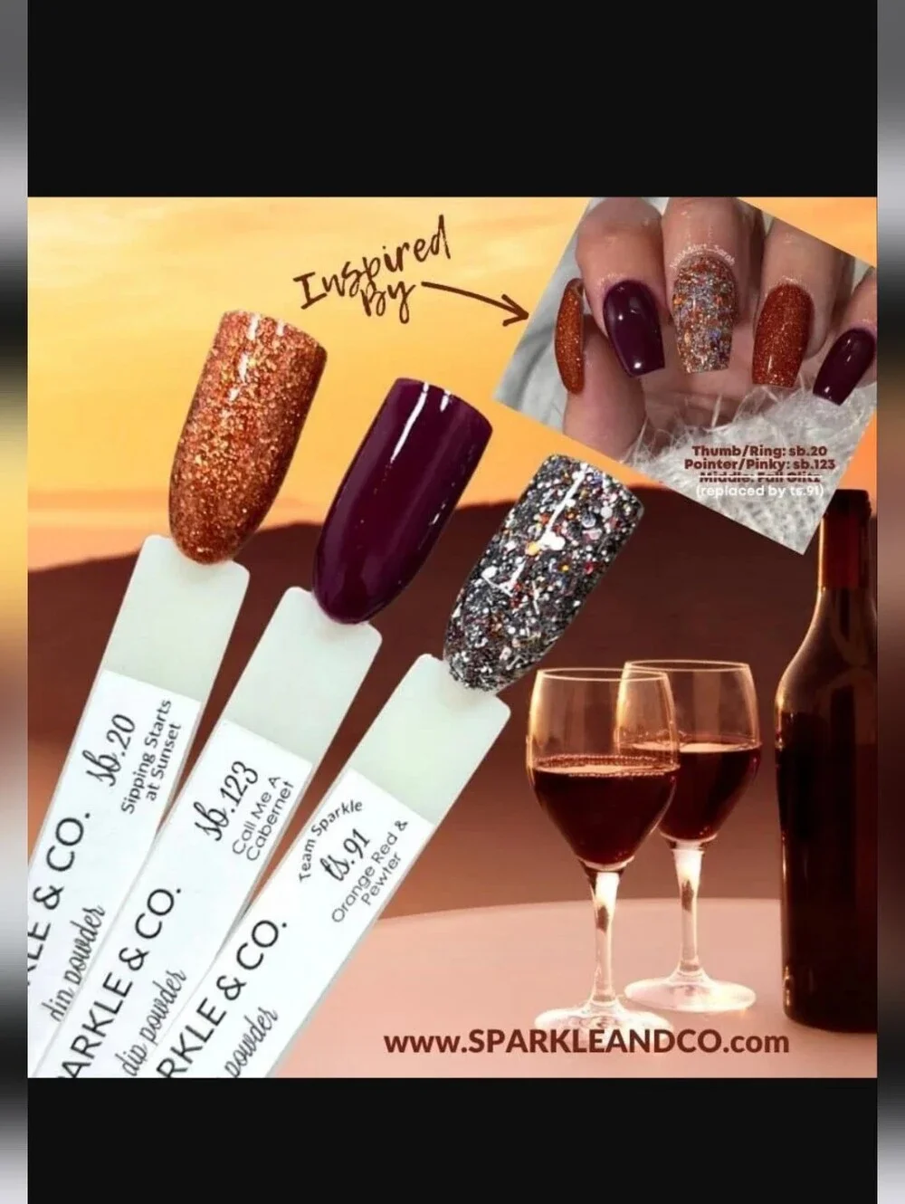 Sparkle & Co Nail Mini Dip Powder, Call Me A Cabernet